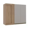 Módulo Armário Aéreo 88x100 Canto Reto Direito 100% MDF Cozinha Modulada Gold Robel Hanover/Fendi