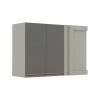 Módulo Armário Aéreo 68x100 Canto Reto Esquerdo 100% MDF Cozinha Modulada Gold Robel Fendi/Cinza