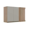 Módulo Armário Aéreo 68x100 Canto Reto Esquerdo 100% MDF Cozinha Modulada Gold Robel Hanover/Fendi