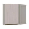 Módulo Armário Aéreo 88x100 Canto Reto Esquerdo 100% MDF Cozinha Modulada Gold Robel Fendi/Aspen