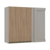 Módulo Armário Aéreo 88x100 Canto Reto Esquerdo 100% MDF Cozinha Modulada Gold Robel Fendi/Hanover
