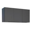 Armário Aéreo de Cozinha Madeira 120 Cisne 3 Portas Cozimax Preto