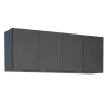 Armário Aéreo de Cozinha Madeira 150 Cisne 4 Portas Cozimax Preto