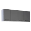 Armário Aéreo de Cozinha Aço 4 Portas Juno/Apolo 150 Cozimax Preto
