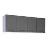 Armário Aéreo de Cozinha Aço 4 Portas Juno/Apolo 160 Cozimax Preto