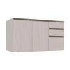 Módulo Balcão 120cm 3 Gavetas 100% MDF Cozinha Modulada Gold Robel Fendi/Aspen