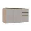 Módulo Balcão 120cm 3 Gavetas 100% MDF Cozinha Modulada Gold Robel Hanover/Fendi