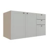 Módulo Balcao 120cm 3 Gavetas 2 Portas 100% MDF Cozinha Modulada Provence Robel Hanover/Branco Matte