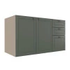 Módulo Balcao 120cm 3 Gavetas 2 Portas 100% MDF Cozinha Modulada Provence Robel Fendi/Salvia Matte