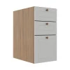 Módulo Balcao 35cm 3 Gavetas 100% MDF Cozinha Modulada Provence Robel Hanover/Branco Matte