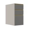 Módulo Balcão 35cm 3 Gavetas 100% MDF Cozinha Modulada Gold Robel Fendi/Cinza