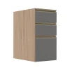 Módulo Balcão 35cm 3 Gavetas 100% MDF Cozinha Modulada Gold Robel Hanover/Cinza