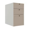 Módulo Balcao 40cm 3 Gavetas 100% MDF Cozinha Modulada Provence Robel Branco/Fendi Matte