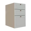 Módulo Balcao 40cm 3 Gavetas 100% MDF Cozinha Modulada Provence Robel Fendi/Branco Matte