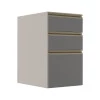 Módulo Balcão 40cm 3 Gavetas 100% MDF Cozinha Modulada Gold Robel Fendi/Cinza