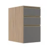 Módulo Balcão 40cm 3 Gavetas 100% MDF Cozinha Modulada Gold Robel Hanover/Cinza