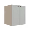 Módulo Balcao 60cm 2 Portas 100% MDF Cozinha Modulada Provence Robel Fendi/Branco Matte