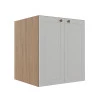 Módulo Balcao 60cm 2 Portas 100% MDF Cozinha Modulada Provence Robel Hanover/Branco Matte