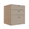 Módulo Balcao 60cm 3 Gavetas 100% MDF Cozinha Modulada Provence Robel Hanover/Fendi Matte