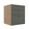 Módulo Balcao 60cm 3 Gavetas 100% MDF Cozinha Modulada Provence Robel Hanover/Salvia Matte