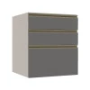 Módulo Balcão 60cm 3 Gavetas 100% MDF Cozinha Modulada Gold Robel Fendi/Cinza