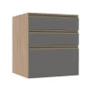 Módulo Balcão 60cm 3 Gavetas 100% MDF Cozinha Modulada Gold Robel Hanover/Cinza