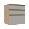 Módulo Balcão 60cm 3 Gavetas 100% MDF Cozinha Modulada Gold Robel Hanover/Fendi