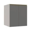 Módulo Balcão 60cm 2 Portas 100% MDF Cozinha Modulada Gold Robel Fendi/Cinza