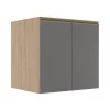 Módulo Balcão 70cm 2 Portas 100% MDF Cozinha Modulada Gold Robel Hanover/Cinza
