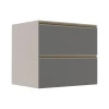 Módulo Balcão 80cm 1 Gaveta 1 Porta Basculante 100% MDF Cozinha Modulada Gold Robel Fendi/Cinza