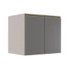 Módulo Balcão 80cm 2 Portas 100% MDF Cozinha Modulada Gold Robel Fendi/Cinza