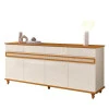 Buffet Sala Jantar Grande 184cm 4 Portas 4 Gavetas Açores EDN Off White/Cedro