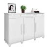 Balcão Buffet Sala Jantar 137cm 3 Portas Gaveta Rubi RV Móveis Branco