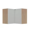 Módulo Balcao de Canto L 94x96cm 100% MDF Cozinha Provence Robel Hanover/Branco Matte