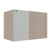 Módulo Balcao de Canto Reto 100cm Direito/Esquerdo 100% MDF Cozinha Provence Robel Fendi/Branco Matte
