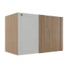 Módulo Balcao de Canto Reto 100cm Direito/Esquerdo 100% MDF Cozinha Provence Robel Hanover/Branco Matte