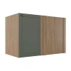 Módulo Balcao de Canto Reto 100cm Direito/Esquerdo 100% MDF Cozinha Provence Robel Hanover/Salvia Matte