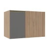 Módulo Balcao De Canto Reto 100cm Esquerdo 100% MDF Cozinha Modulada Gold Robel Hanover/Cinza