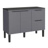 Balcão Buffet Cozinha Sala de Jantar com Tampo 120cm Cisne Cozimax Cinza