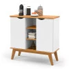 Balcão Pequeno Cantinho do Café 100cm 2 Portas Prism Patrimar Branco/Cinamomo
