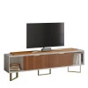 Rack Para TV 75 Polegadas Sagary 2.1 EAX Móveis Off White/Tauar Ripado