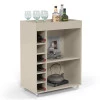 Barzinho Adega Para Sala 64cm x 88cm Com Rodízios Silicone Londres Patrimar Off White