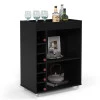 Barzinho Adega Para Sala 64cm x 88cm Com Rodízios Silicone Londres Patrimar Preto