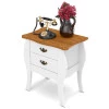 Bombê Retrô Sala Quarto 2 Gavetas 68x45x71 Premier Patrimar Branco/Cumaru