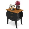 Bombê Retrô Sala Quarto 2 Gavetas 68x45x71 Premier Patrimar Preto/Cumaru