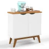 Buffet Aparador Pequeno 2 Portas 81cm Prism Patrimar Branco/Cinamomo