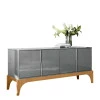 Buffet Balcão Para Sala de Jantar 168cm 4 Portas Amalfi Lukaliam Cinza/Tauari