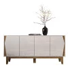 Balcão Buffet 4 Portas 165cm Surina EAX Móveis Off White/Canela