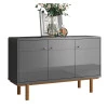 Buffet Balcão Sala 3 Portas 120cm Catar Lukaliam Cinza Perolizado/Tauari