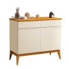 Buffet Pequeno Sala Jantar 95cm 2 Portas 2 Gavetas Magnum EDN Off White/Cedro
